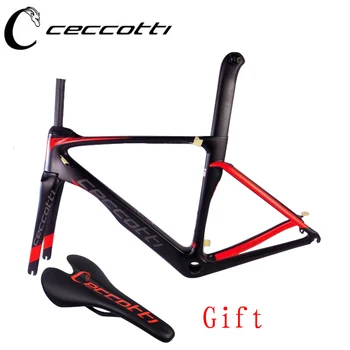 Cecotti-Cuadro de carbono para bicicleta de carretera Marco de carbón barato, manillar de bicicleta de carretera, PF30/BB30/BSA