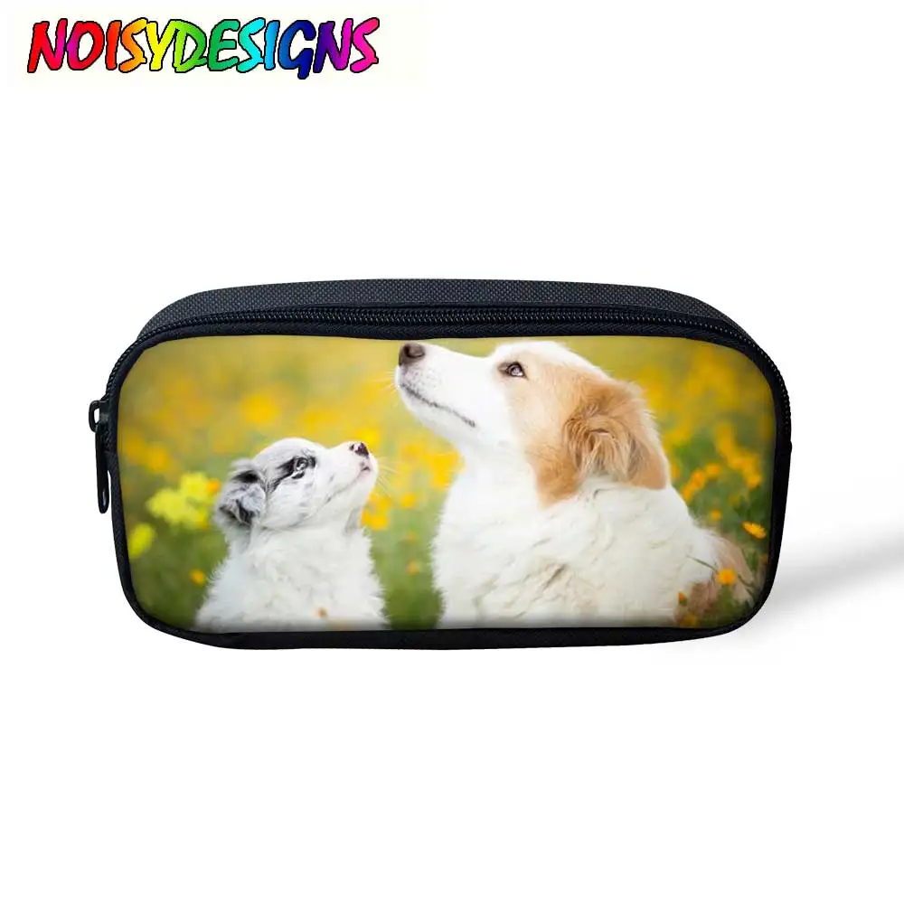 

Border Collie Pencil Case in Pencil Cases student stationery box canvas zipper collection Bag Gadgets Makeup Cosmetic Bags Bolsa