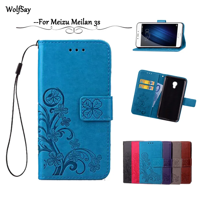 Fundas Meizu M3S Leather Case Flip Wallet sFor M3 S Cases Meilan 3S Wolfsay Cover Soft Silicone Card Holder | Мобильные телефоны и