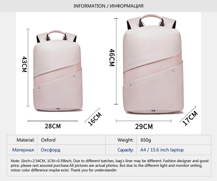 Модный деловой женский рюкзак для ноутбука 15,6 дюймов, розовые водонепроницаемые женские рюкзаки для путешествий, Противоугонный рюкзак, женская сумка