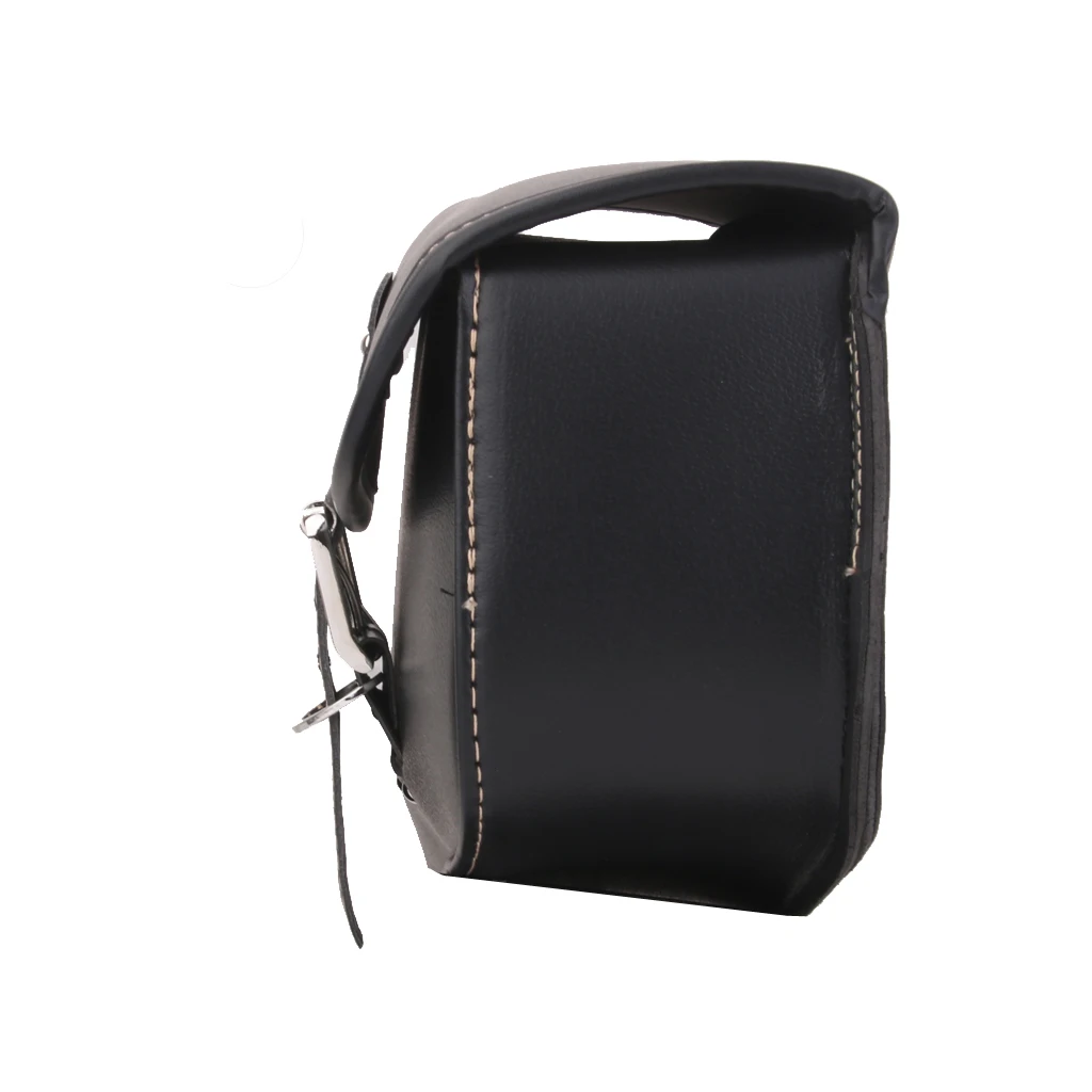 Black Motorcycle Saddle Leather Bag Storage Tool Pouch Black For Motorbike
