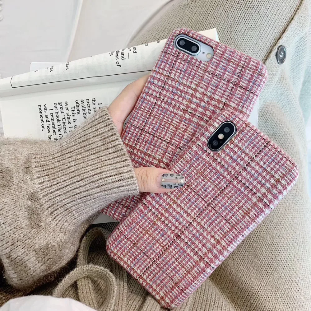

maosenguoji luxury pink Wool lattice Cloth girl Mobile Phone Case for Huawei MATE 10 20 P 10 20 Pro Honor 9 10 Nova 2s 3 fashion