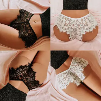

2019 New Women Lady Briefs Underpants Lingerie Low-rise G-string Panties Thong Sexy Exotic Underwear Black White