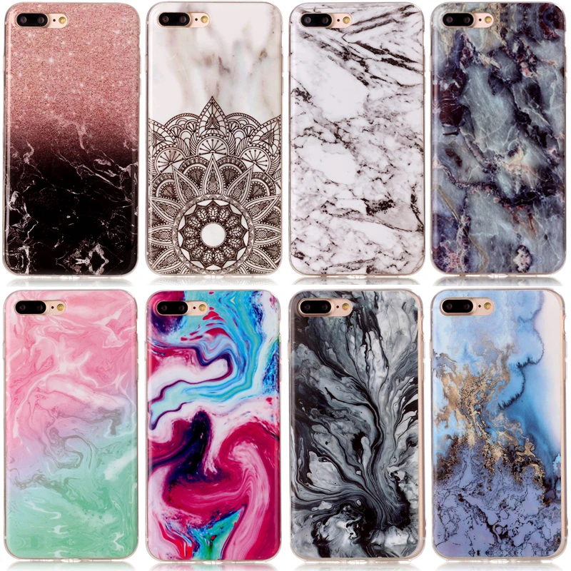 

Luxury Mandala Marble Phone Soft TPU Silicone Case Cover Shell for iPhone 4 4G 4S 5 5S SE 5C 6 6S 6G 7 8 Plus for iPod Touch 5 6