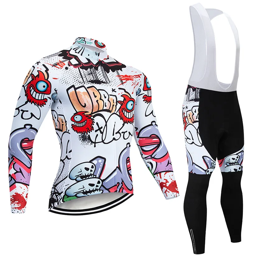 Забавная зимняя одежда для велоспорта 9D брюки набор MTB Джерси Ropa Ciclismo Теплая Флисовая одежда для велоспорта Мужская одежда для велоспорта