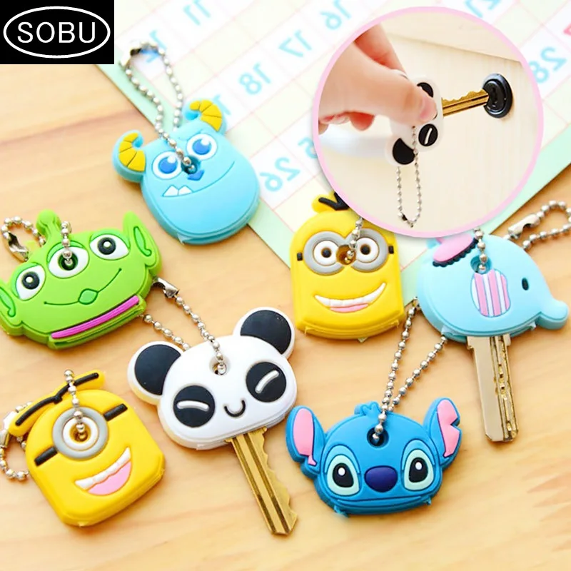 

1PCS Cartoon Silicone Protective Key Case Cover For key Control Dust Cover Holder Organizer Home Accessories P012