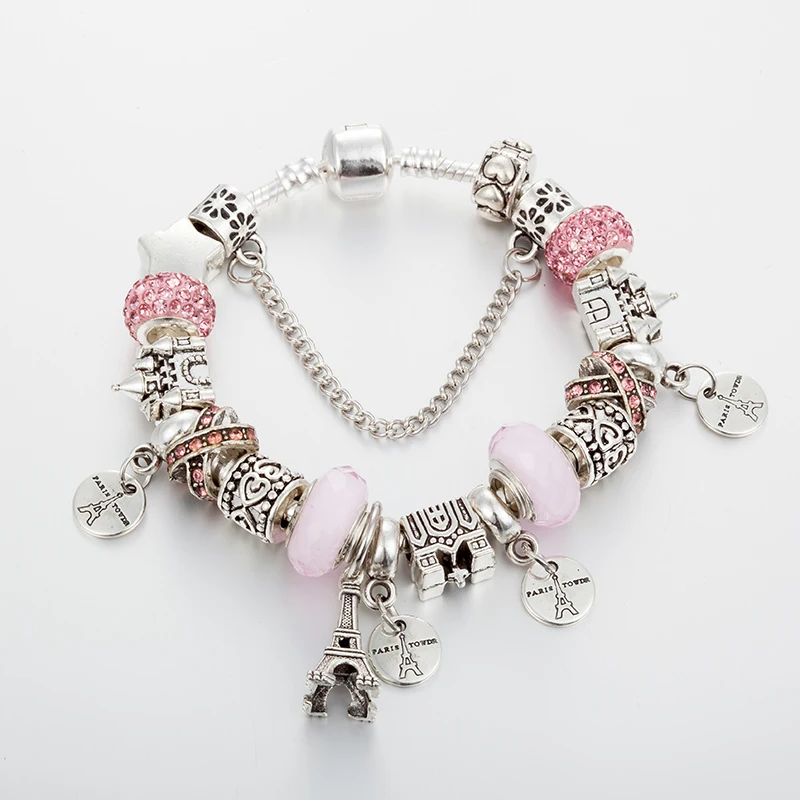 

ANNAPAER 2019 Awesome New Arrival Handmade Eiffel Tower Chic Charm Bracelets Murano Grass Beads Bracelet For Women Gifts B17081