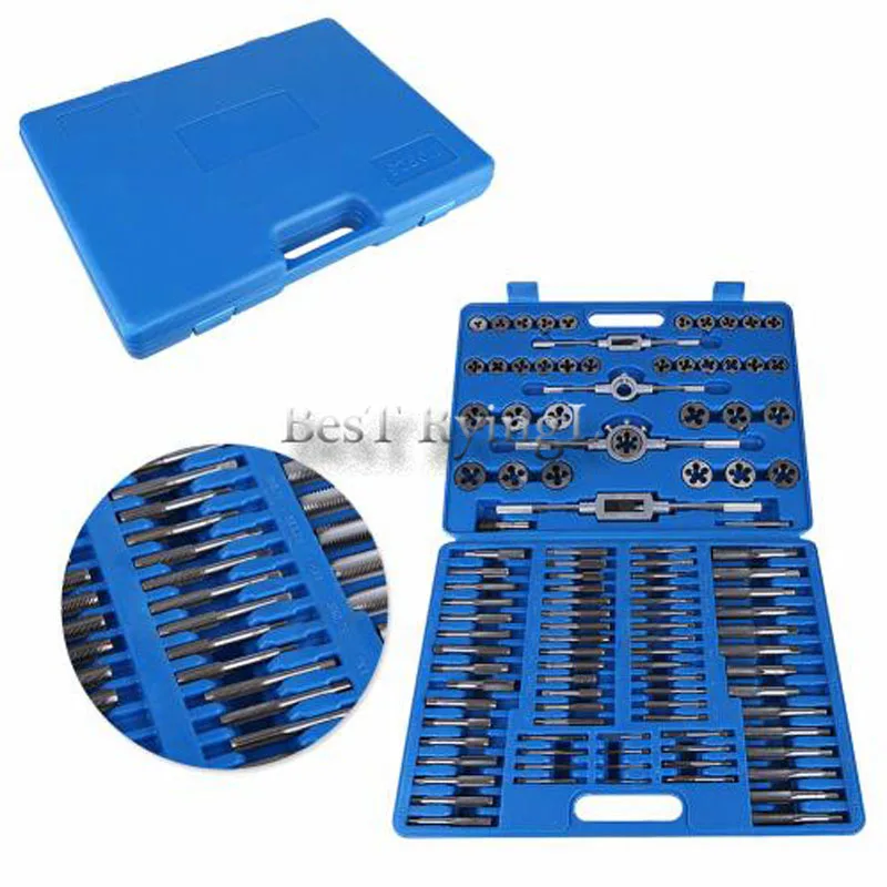 

YY 110PCS/Lot M2 M18 Screw Nut Thread Tap & Die Tool Set with Wrench Handle Heavy Duty Hand Tool Kit Accessory