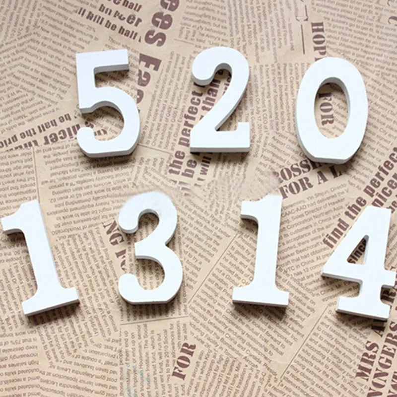 

White Wood Wooden letters Alphabet Numbers For Wedding Birthday Home Decoration