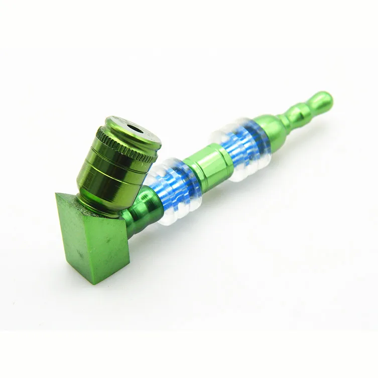 1Pc Metal+Plastic Mini Smoking Pipe Herbal Spice Exhaust Pipe Fitting
