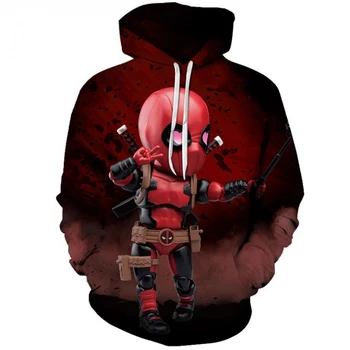 

YOUTHUP 2020 New Men's 3D Hoodies Sweet Baby Deadpool Print Sweatshirts Pullovers Long Sleeve Male 3D Full Print pullovers