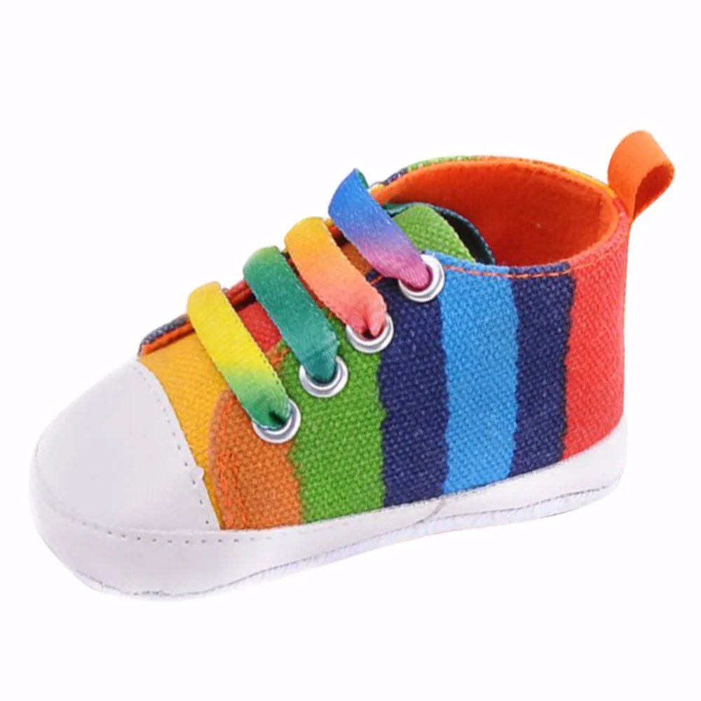 Новые парусиновые классические спортивные кроссовки для новорожденных мальчиков и девочек; обувь для первых шагов; мягкие Нескользящие кроссовки унисекс для малышей