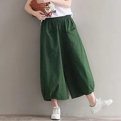 Woman-Casual-Trousers-Cotton-Linen-Pants-Loose-Trousers-Plus-Size-Wide-Leg-Pants-Elastic-Waist-Vintage.jpg_640x640