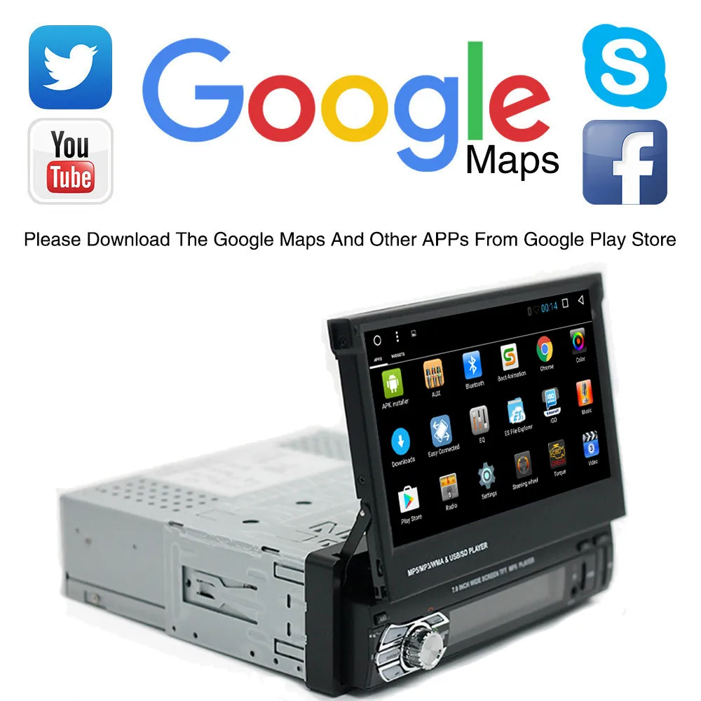

Android 8.1 Universal Car Auto Radio FM AM USB 7'' 1 Din Wifi Car Stereo GPS Navigation Bluetooth Multimedia MP5 player
