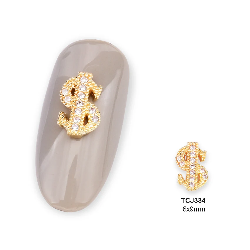 5 шт металлические стразы для маникюра алмазные цирконы украшения для ногтей Новое поступление звезда символ доллара 3d украшения для ногтей Корона TCJ334~ 348 - Цвет: TCJ334
