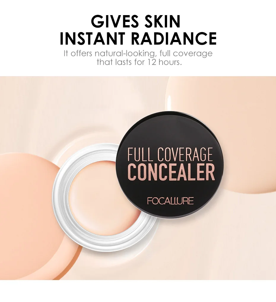 FOCALLURE 7 Colors Full Cover Concealer Cream Makeup Primer Cover Foundation Base Lasting Oil Control Cream Concealer