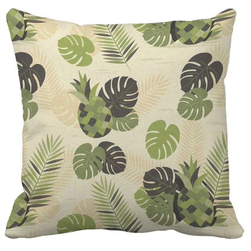 Tropical Plants Palm Leaf Green Leaves Monstera Cushion Covers Hibiscus Flower Cushion Cover Decorative Plush fabric Pillow Case Tropical Plants Palm Leaf Green Leaves Monstera Cushion Covers Hibiscus Flower Cushion Cover Decorative Plush fabric Pillow Case