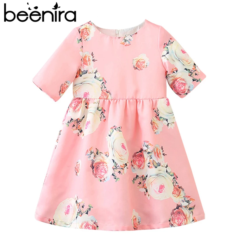 

Beenira Girls Princess Dress 2019 European And American Style Flower Kids Summer Dress Design Children Printed Clothing Dress