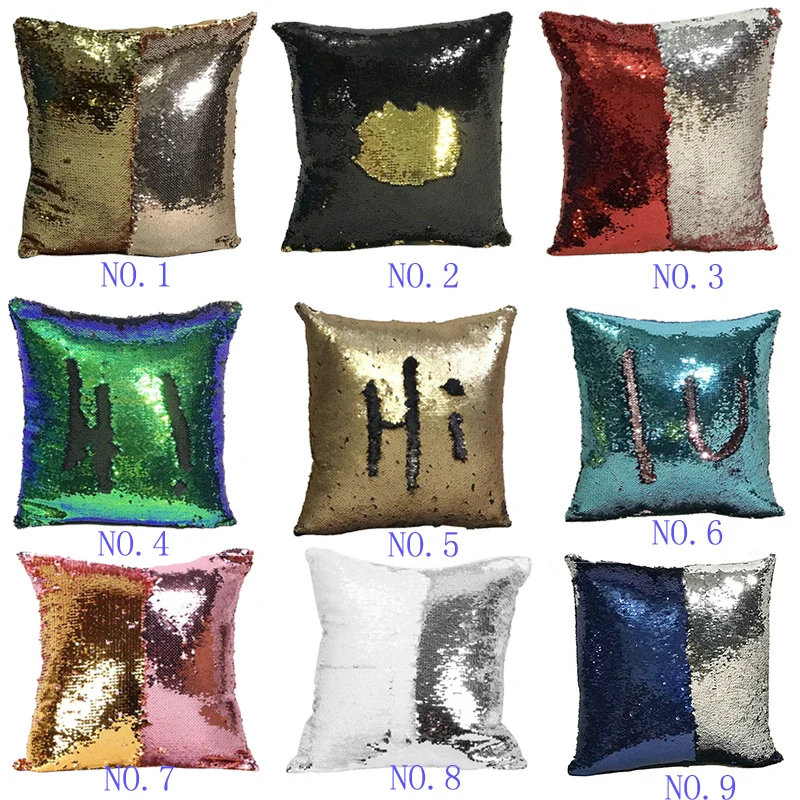 

50set Reversible Mermaid Sequin Cushion Cover magical color changing sequin throw pillow Home Decor Decorative Pillowcase