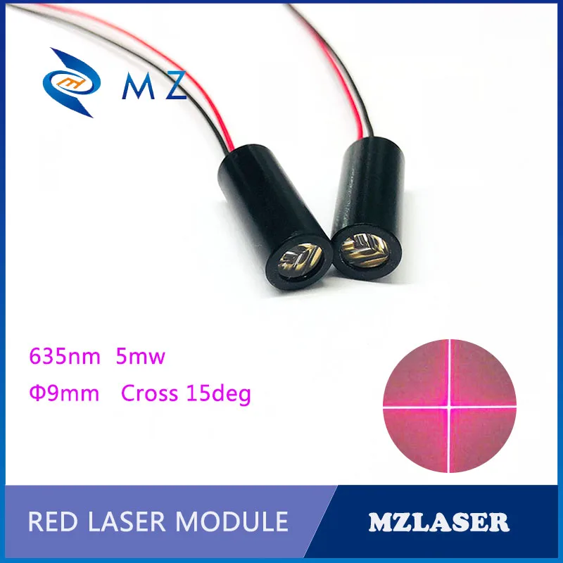 

9mm Cross laser module 635nm10mw Red Cross divergent angle 15 degrees APC drive industrial laser module