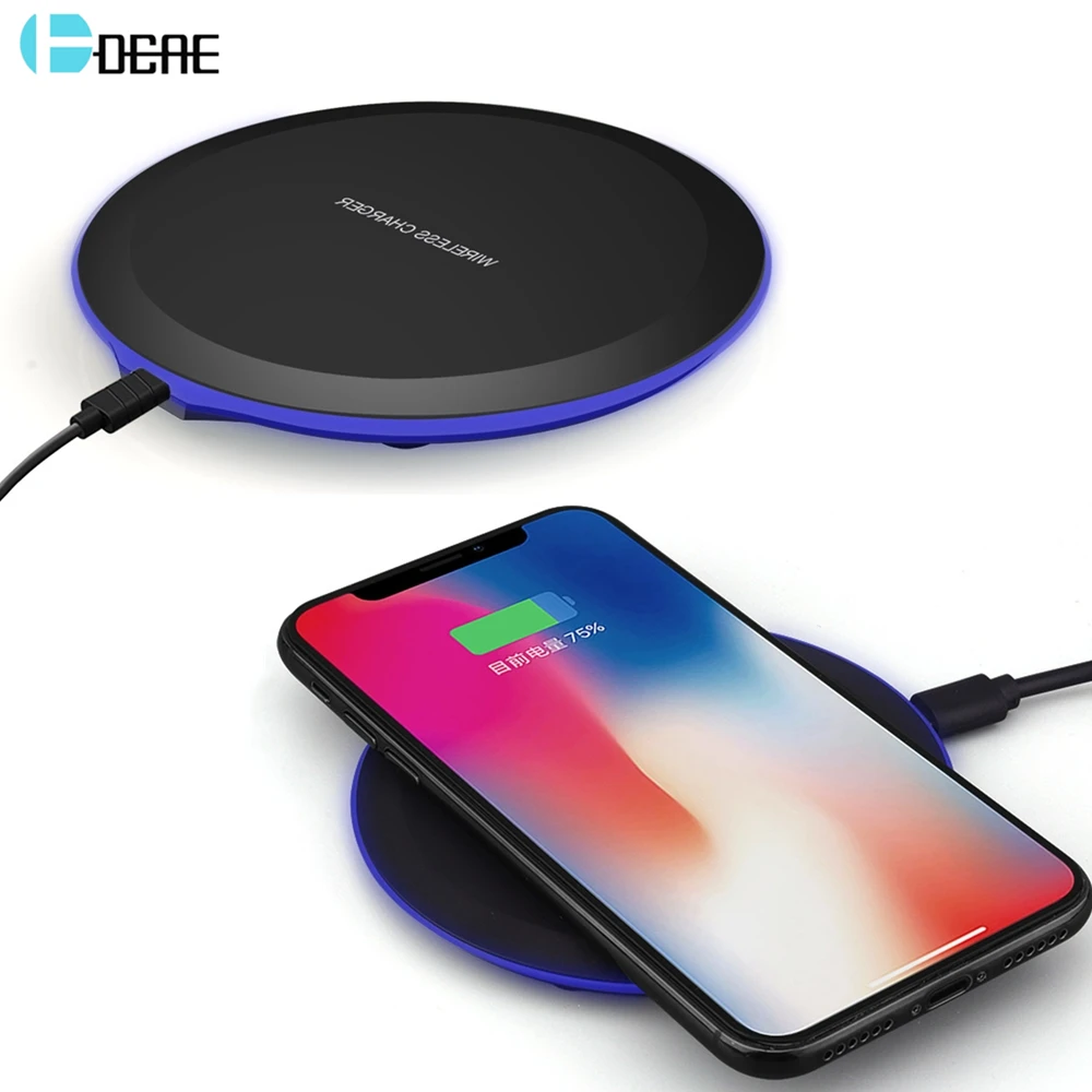 DCAE QI Wireless Charger For iPhone X 8 Samsung S9 S8 Plus S7 Xiaomi mi Mix 2s Fast Wireless Charging Pad Docking Dock Station