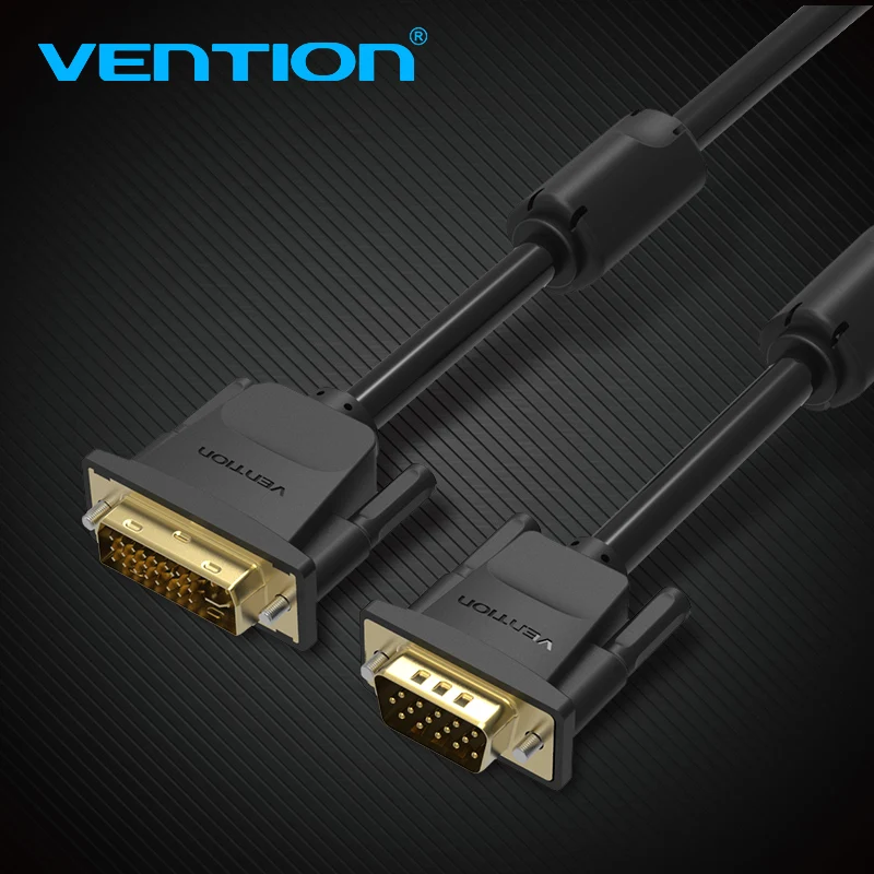

Vention 1080P DVI to VGA Converter Adapter DVI-I 24+5 Pin Male to VGA Male Cable 1m 2m 5m 10m for Projector Laptop Monitor HDTV