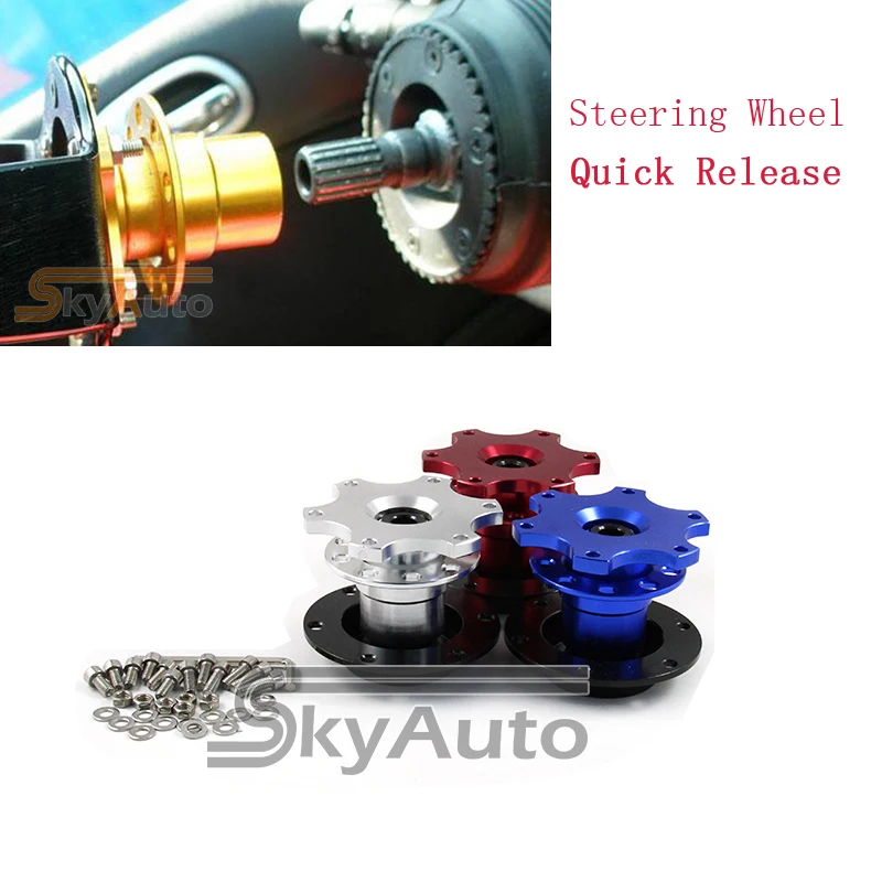 New 2015 F1 Racing Car Steering Wheel Quick Release! 3 Colour Aluminium Car Driving Wheel