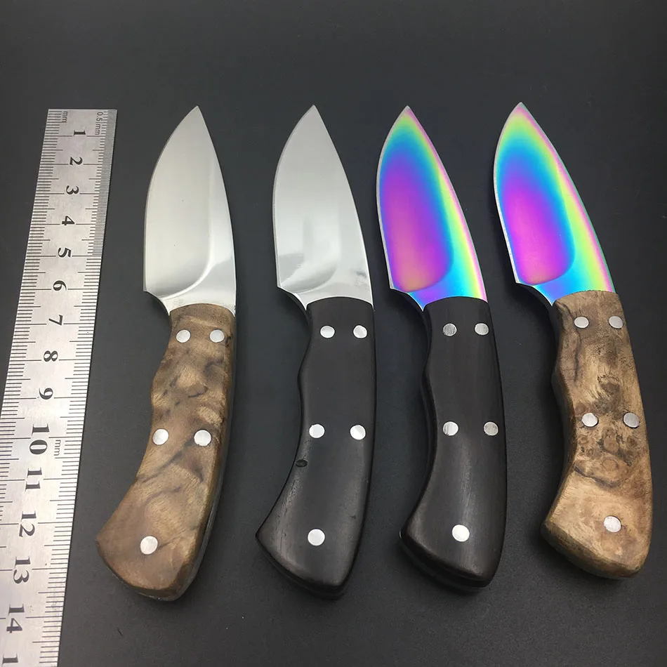 

Swayboo High Quality hunting knifes wood handle camping survival tactical fixed knife hunting Straight knife mini EDC tool