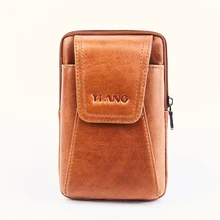 Натуральная кожа Хип забавная сумка на пояс Петля Кошелек Бизнес сотовый телефон Чехол Мужской мини масло воск Воловья кожа мужской крюк поясная сумка на талию сумки