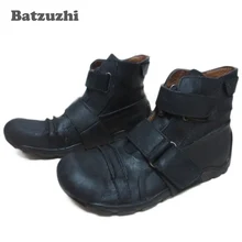 Batzuzhi Western Cowboy Men Boots Ankle Black Cowhide Genuine Leather Boots Men Brand Designer Men Botas Hombre Military Boot metal decor luxury brand superstar runway men boots sapatos masculino design men ankle short booties western cowboy hommes boot