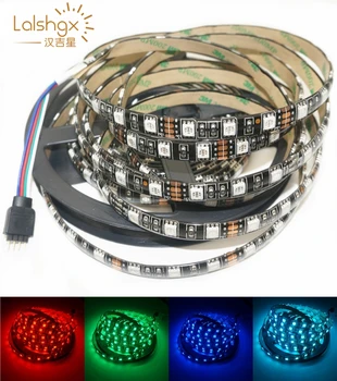 

Free shipping 5m/roll Black PCB Waterproof IP65 5050 SMD LED Flexible strip DC12V 60leds/m Warm white/White/RGB led strip light