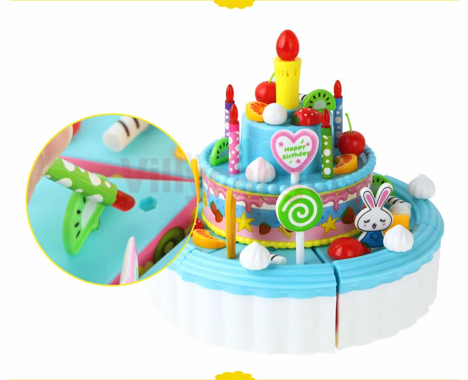 103 шт. игрушка торт ко дню рождения Кухня Для детей раннего образования классический Игрушка Притворись Играть дома Кухня Еда Пластик игрушка
