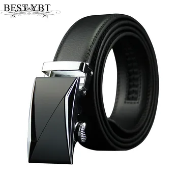

Best YBT Men Leather Belts For Men Ceinture Luxury Imitation Leather Belt Automatic buckle Belt Fashion Jeans Men Belt