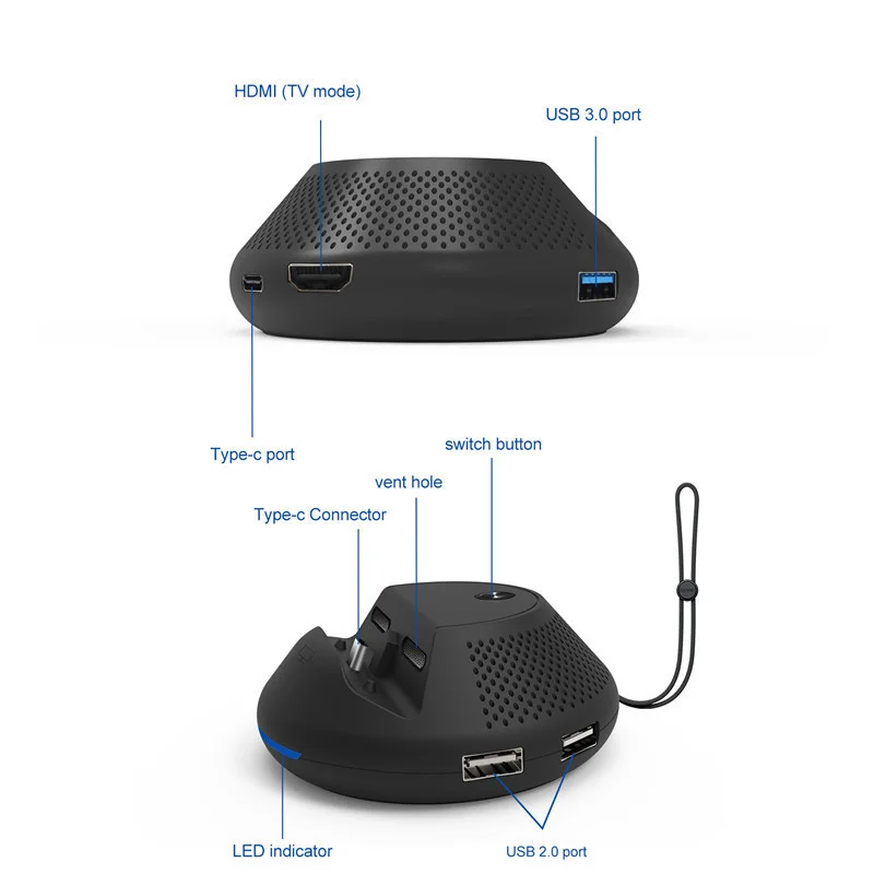 Портативная классная тепловыделяющая док-станция с разъемом типа C ТВ, конвертер USB 3,0, HDMI, выходная станция для пульта дистанционного управления, аксессуары для геймпада