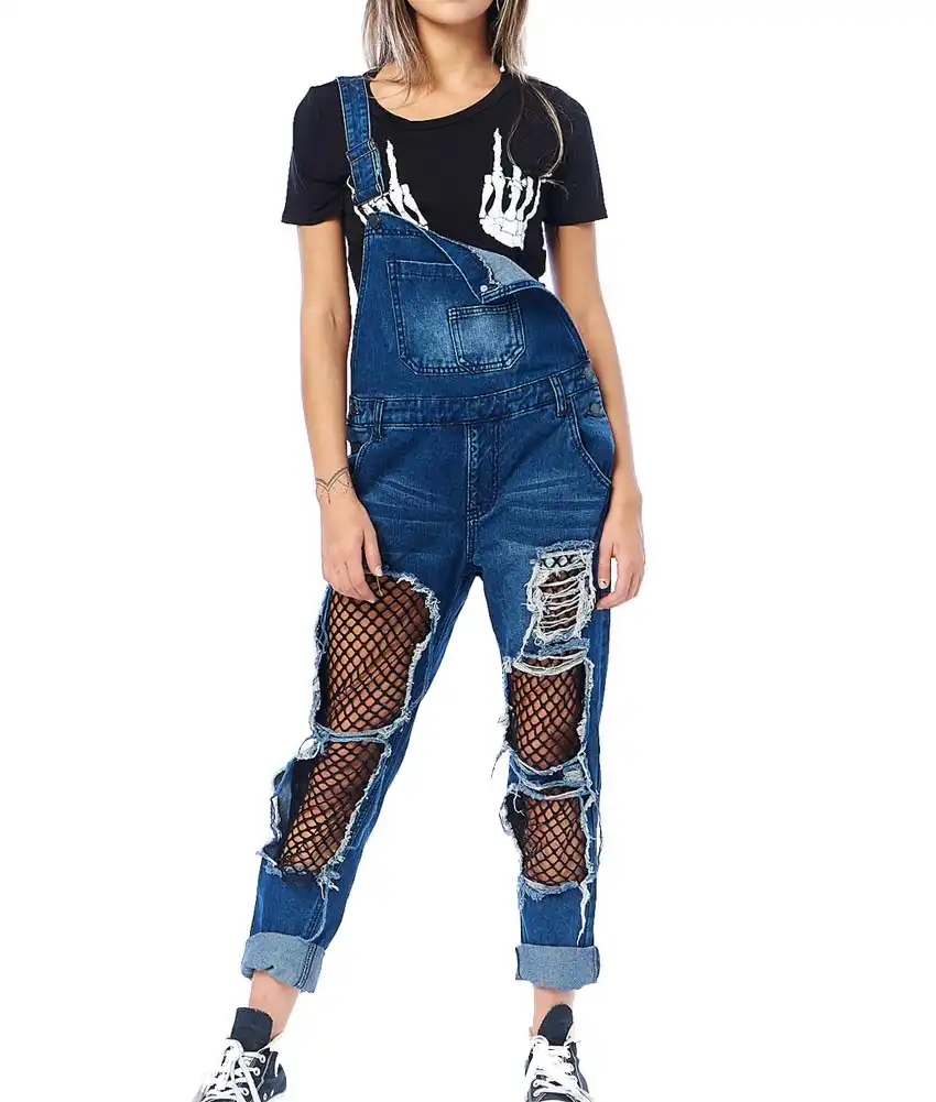 fishnet overalls