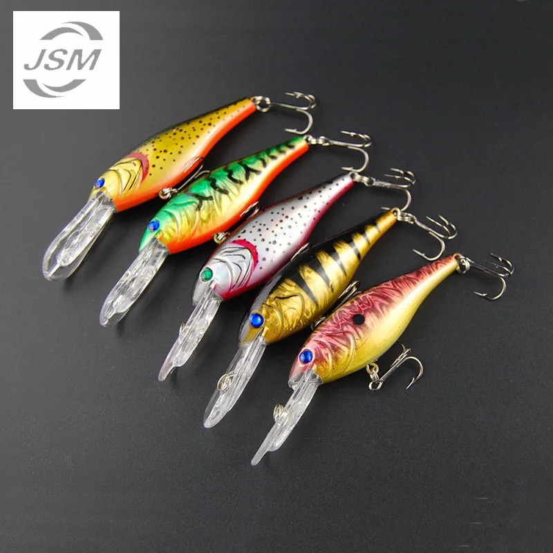 

JSM 1 piece Plastic hard fly Fishing Lure 3D Fish Eye jig Minnow lures Hard Bait leurre souple