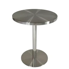 Простой из нержавеющей стали креативный обеденный стол Открытый кафе круглый стол продажи обсудить небольшой круглый стол