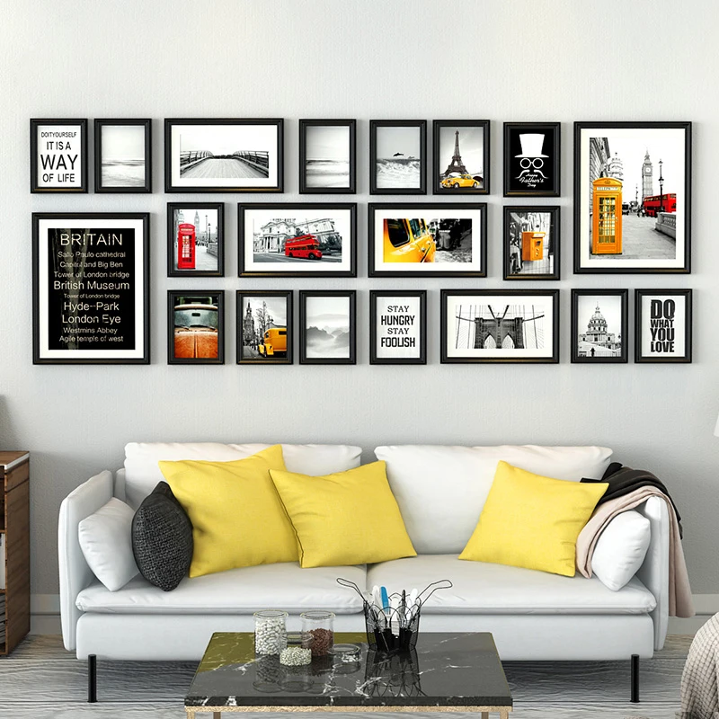 

Vintage Photo Frame Picture Frames for Family Wooden Picture Frames for Photo Wall Combination Set Frames Home Decoration