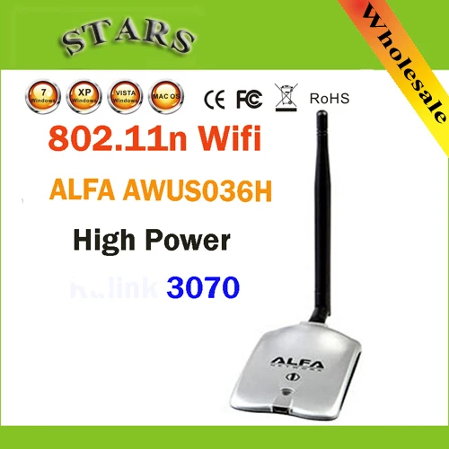 New 2015 High Power ALFA AWUS036H 1000MW WIFI Wireless USB Network Adapter 5DB Antenna with RL3070Chipset,Wholesale Dropshipping