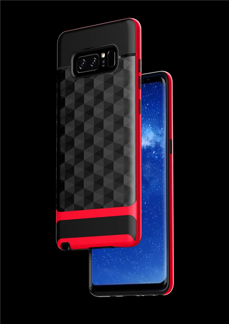 Luxury Geometric TPU+PC Brushed Plastic Hybrid Shockproof Rugged Armor Phone Back Case For SAMSUNG Galaxy Note 8 Matte Cover (14)