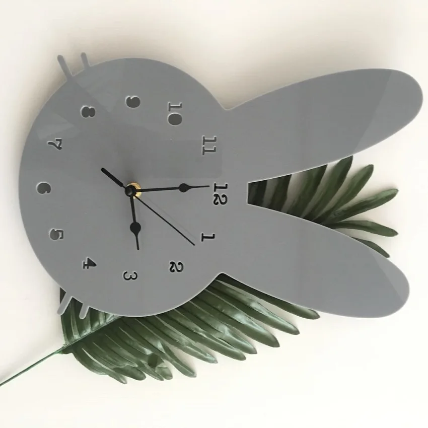 

Nordic home rabbit clock cartoon silent clock wall decoration clock for kids room boy room wall decor