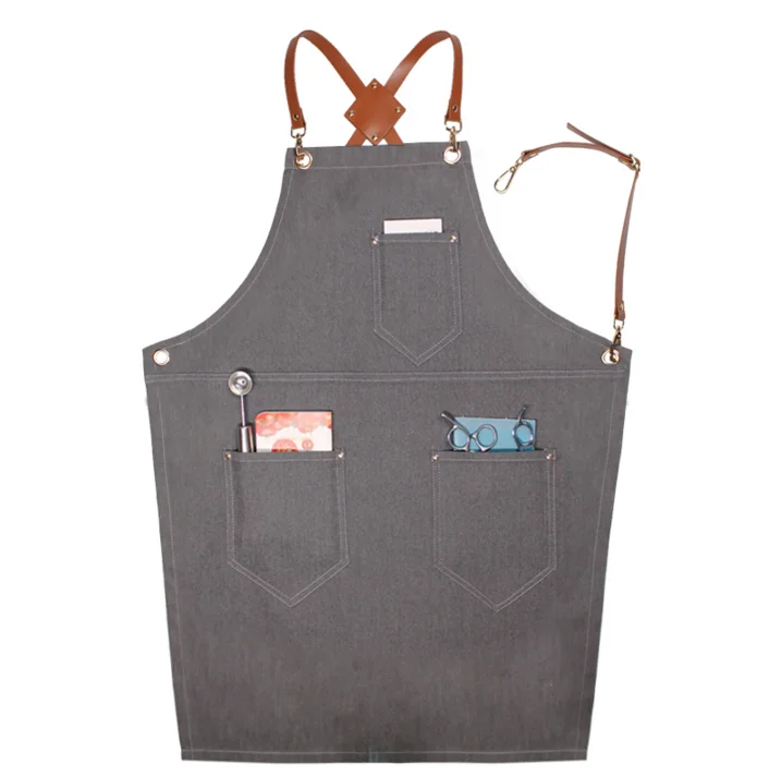 

Washed Canvas Apron Leather Belt Baker Chef Catering Uniform Florist Carpenter Tattoo Artist Painter Gardener Work Wear LFB178