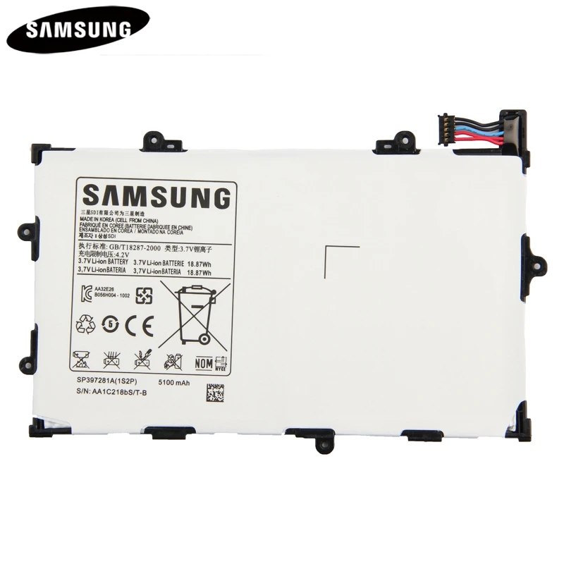 Оригинальная батарея для планшета SP397281A(1S2P) Samsung Galaxy Tab 7 i815 P6800 P6810 натуральная 5100