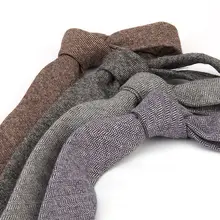TagerWilen хорошее качество шерсть шеи галстуки для мужчин 6 см узкие Твердые Узкий галстук Gravata вечерние свадебные Бизнес Офис T-141