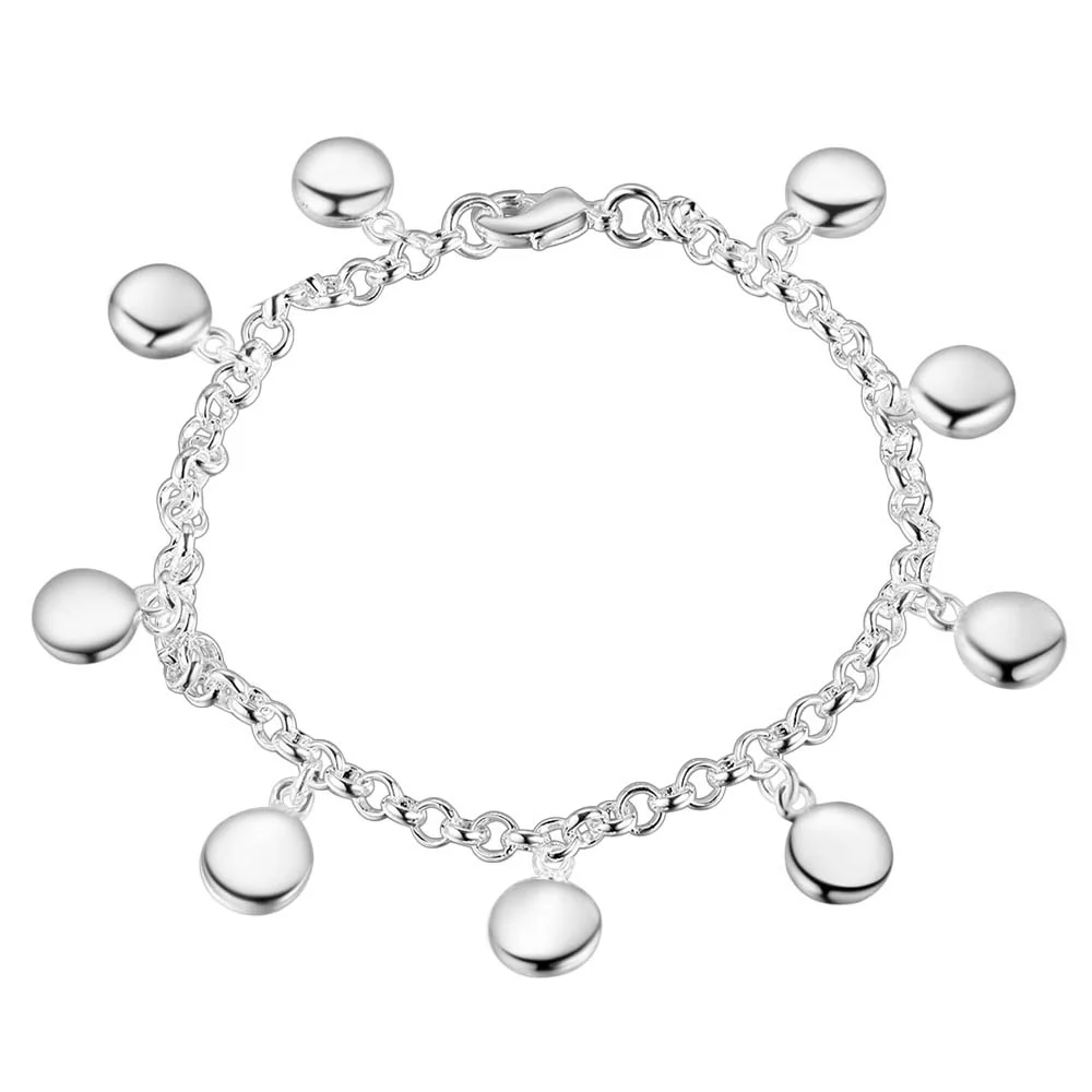 

jewelry small bean charms bracelets Hip Hop Jewelry silver bracelets & bangles trendy chain Armband pulsera 925 stamp AB077