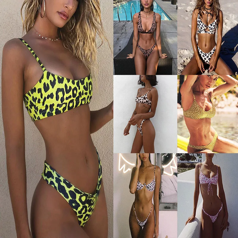 high waisted leopard bathing suit