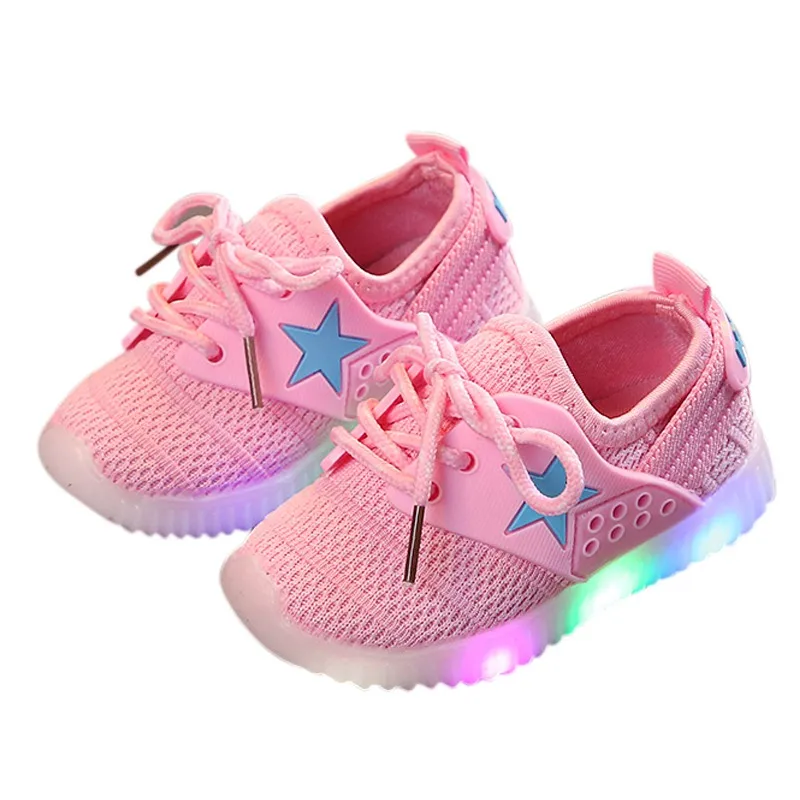 

Children Boys Casual Shoes Lighted Baby Shoes 3 Colors Boys Girls Soft Sole Shallow Baby Shoes