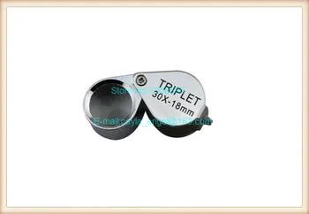

Free shipping Triplet lens loupe magnifier 30x magnifying microscope,magnifying glass, stainless steel magnifier tool