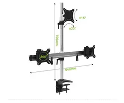 Алюминий сплава настольная подставка 15 "-27" Тройной Экран Держатели мониторов полный движения тройной Дисплей Монтажный кронштейн dh-wp01s