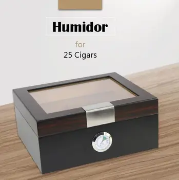 

Classic Wooden Cigar Humidor box with Glass Top Custom Table Handmade Wooden Cigar storage case display cohiba cigar case